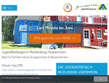 Tablet Screenshot of jugendherbergen-mv.de